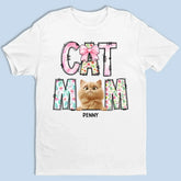 Just A Floral Girl With A Fluffy Boss - Cat Personalized Custom Unisex T-shirt, Premium T-shirt, Hoodie - Mother's Day, Gift For Pet Owners, Pet Lovers